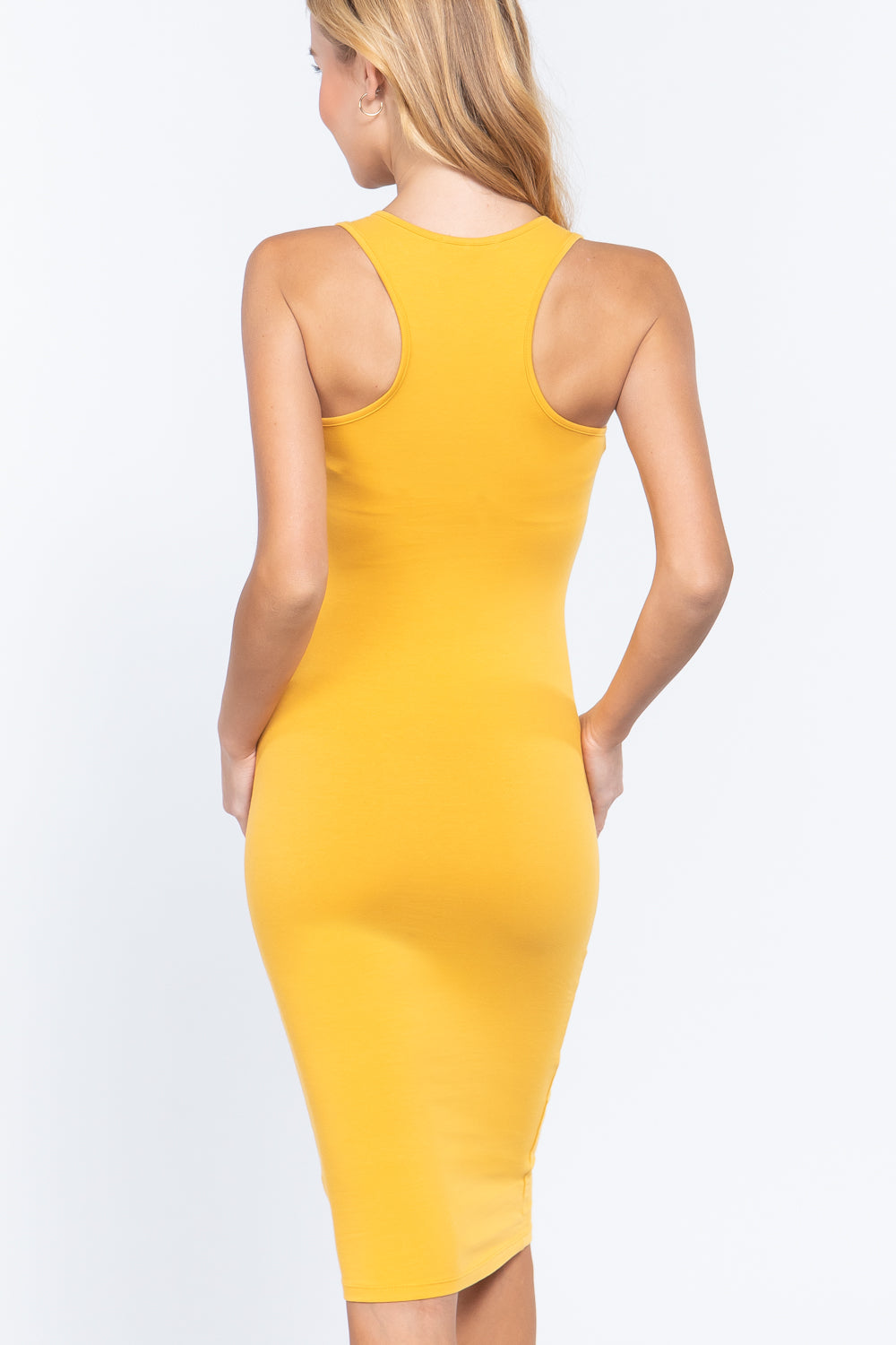 Women's Scoop Neck Racerback Sleeveless Midi Dress