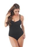 V-Neck Spaghetti Strap Ribbed Leotard