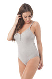 V-Neck Spaghetti Strap Ribbed Leotard