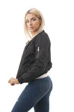 Plus Size Long Sleeve Bomber Jacket With Faux Fur Lining