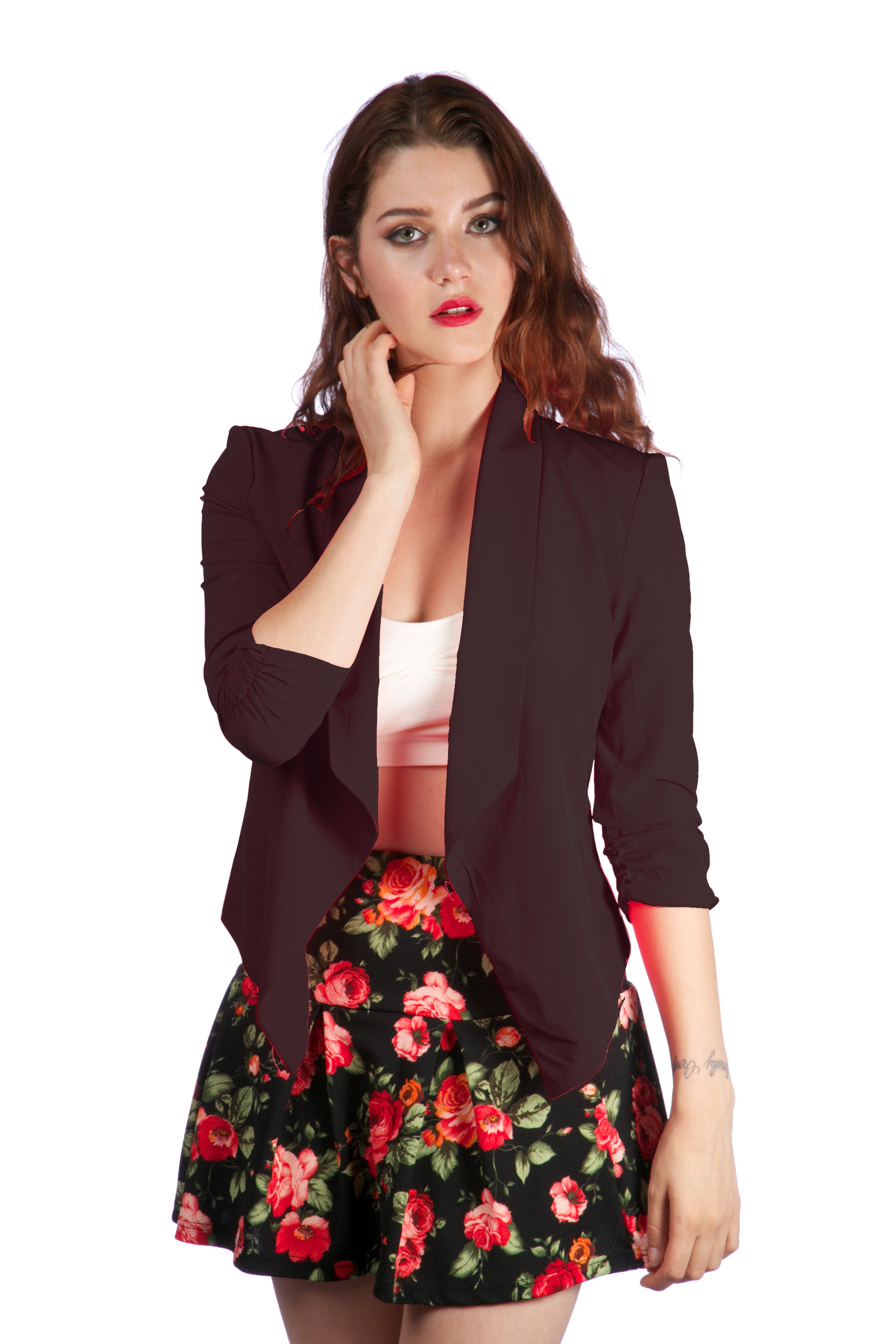 Women's Slim fit Casual Suit Blazer with half sleeves