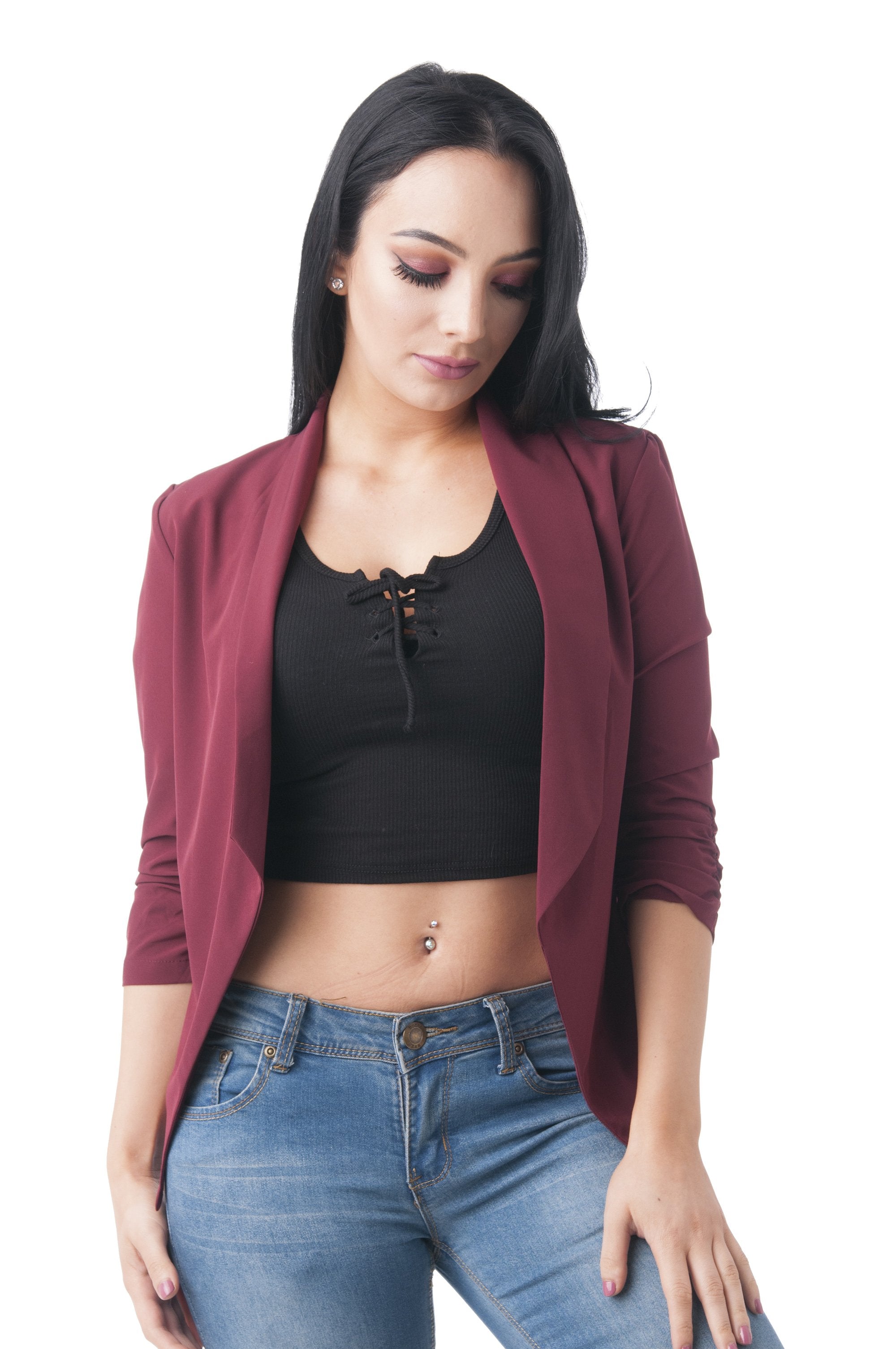 Women's Slim fit Casual Suit Blazer with half sleeves