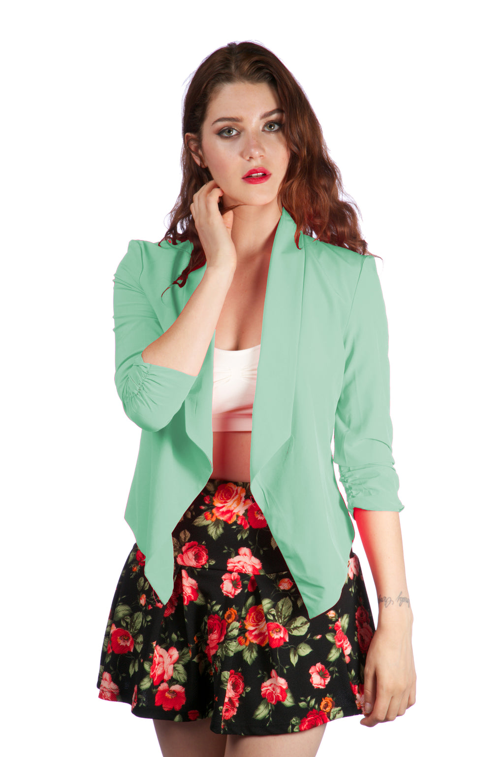 Women's Slim fit Casual Suit Blazer with half sleeves