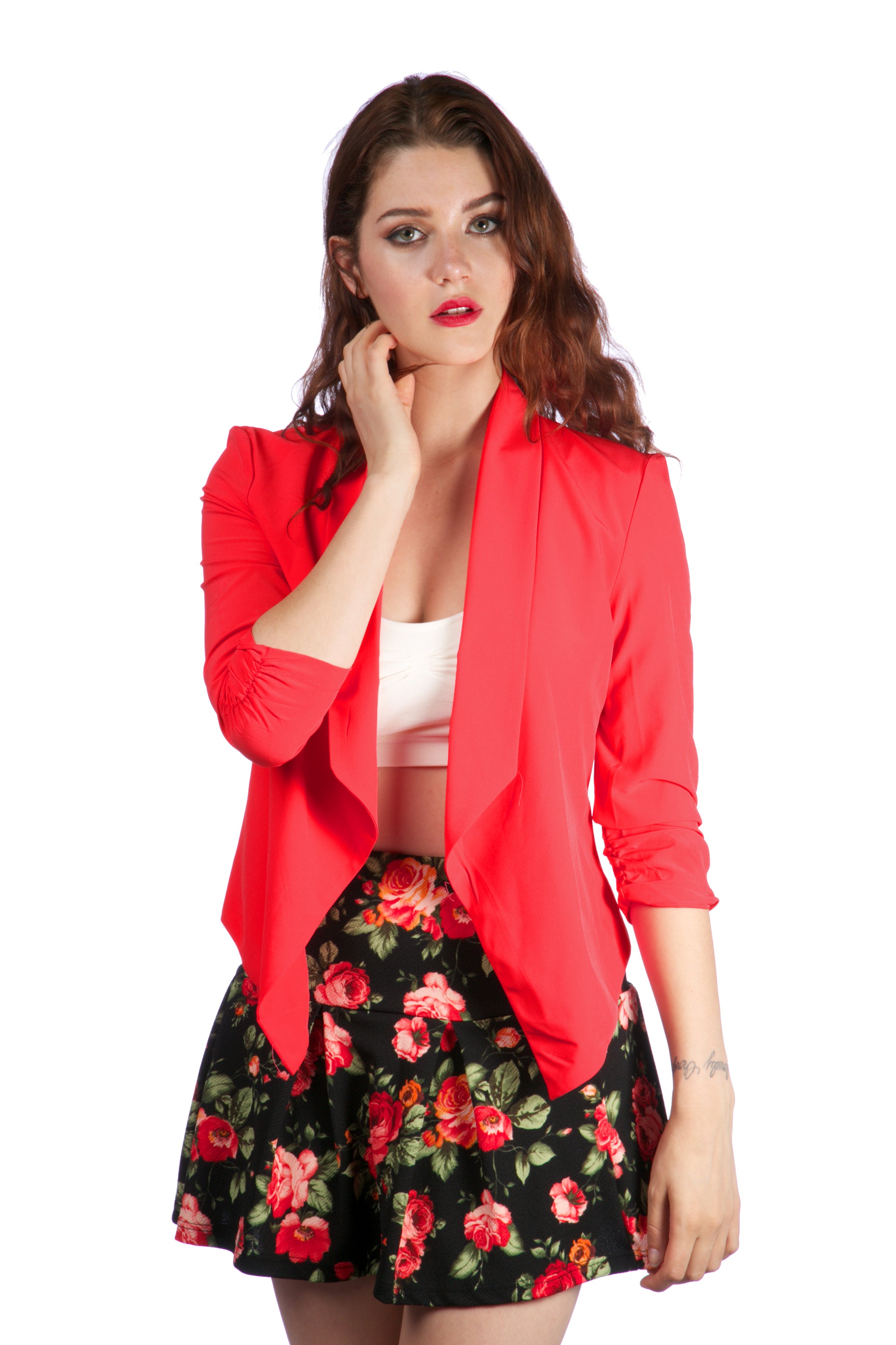 Women's Slim fit Casual Suit Blazer with half sleeves