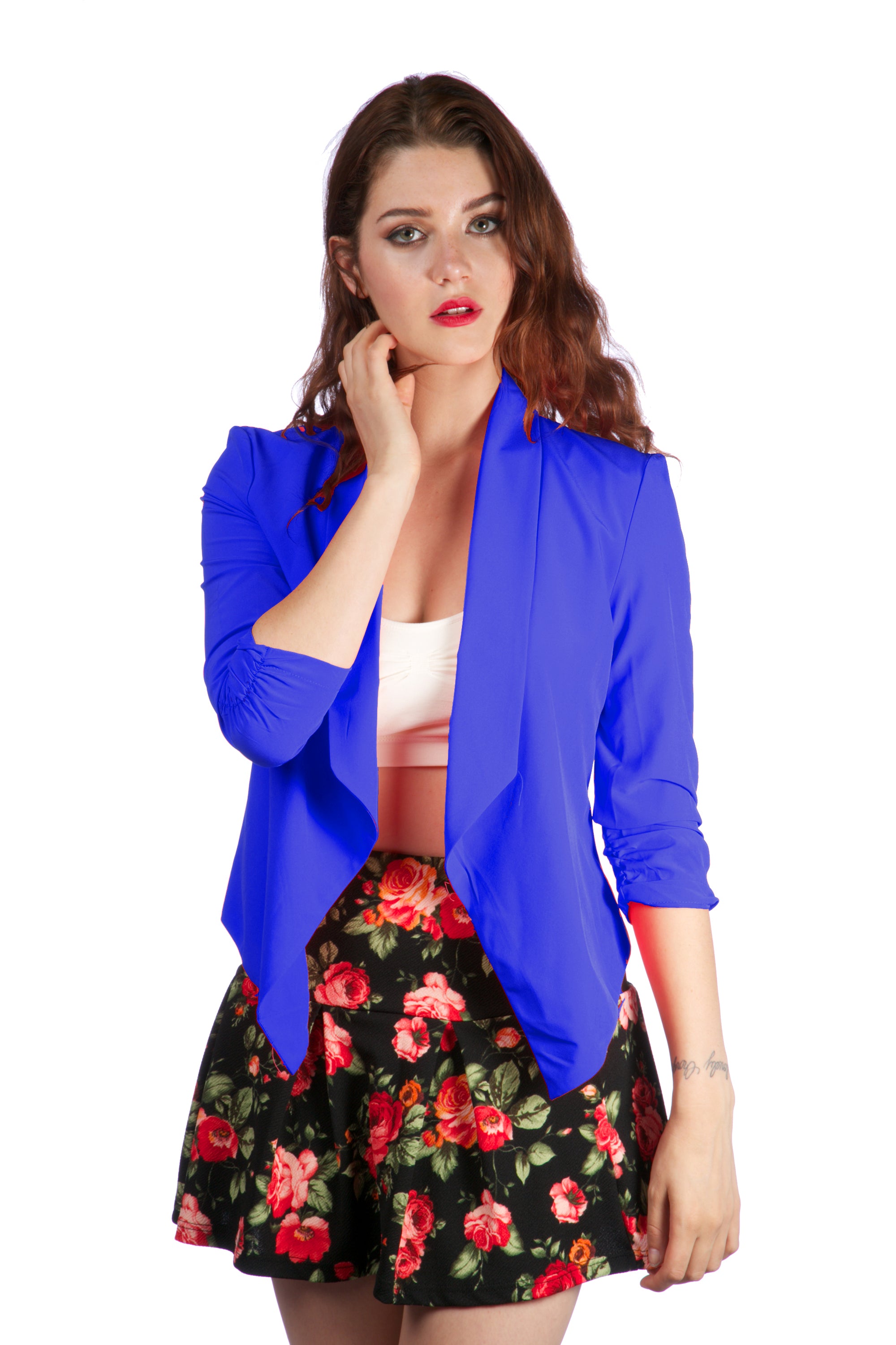 Women's Slim fit Casual Suit Blazer with half sleeves