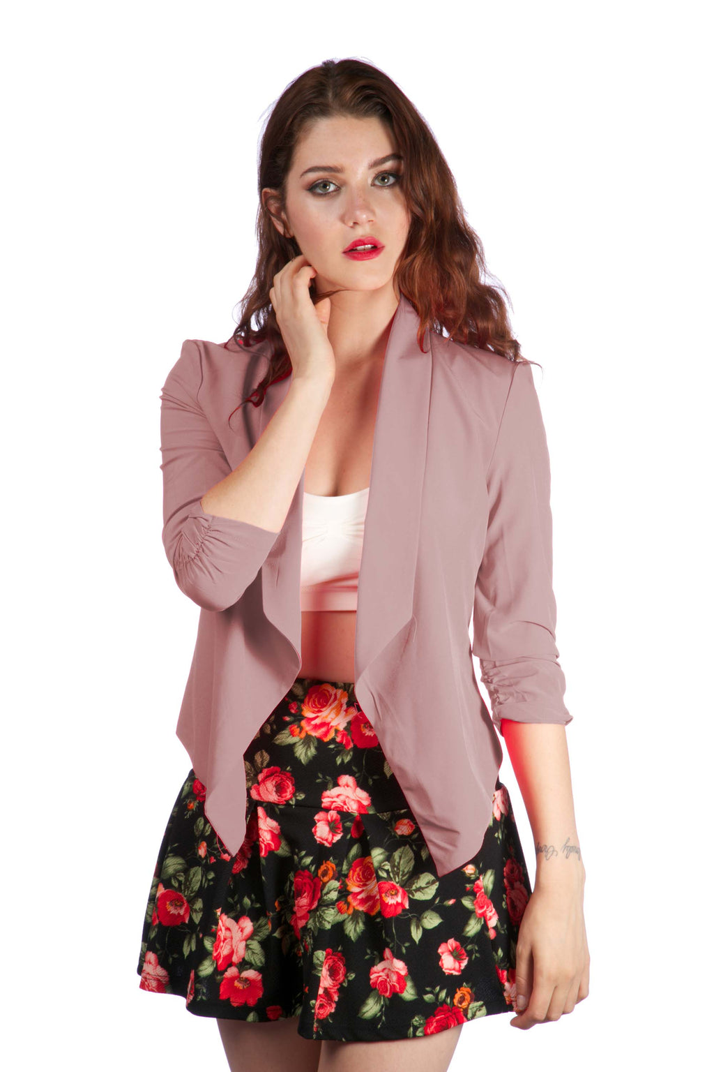 Women's Slim fit Casual Suit Blazer with half sleeves