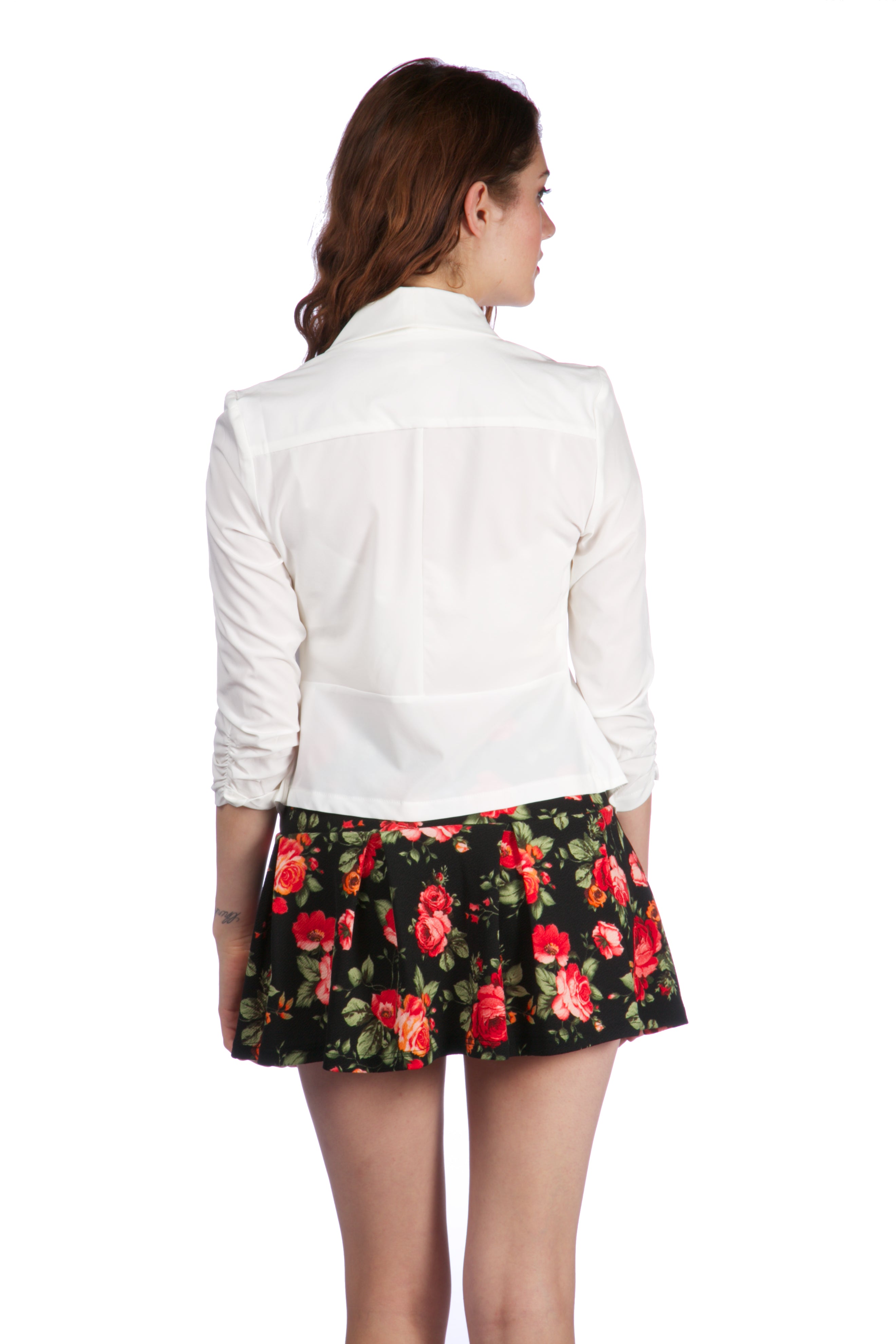 Women's Slim fit Casual Suit Blazer with half sleeves