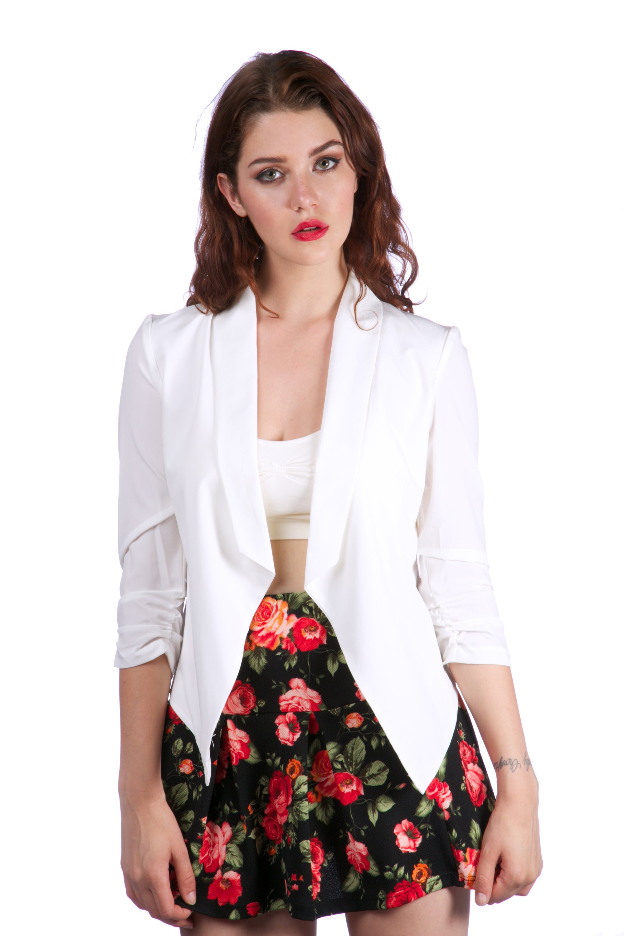 Women's Slim fit Casual Suit Blazer with half sleeves