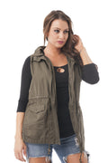 Sleeveless Anorak Vest Hoodie Jacket Plus size
