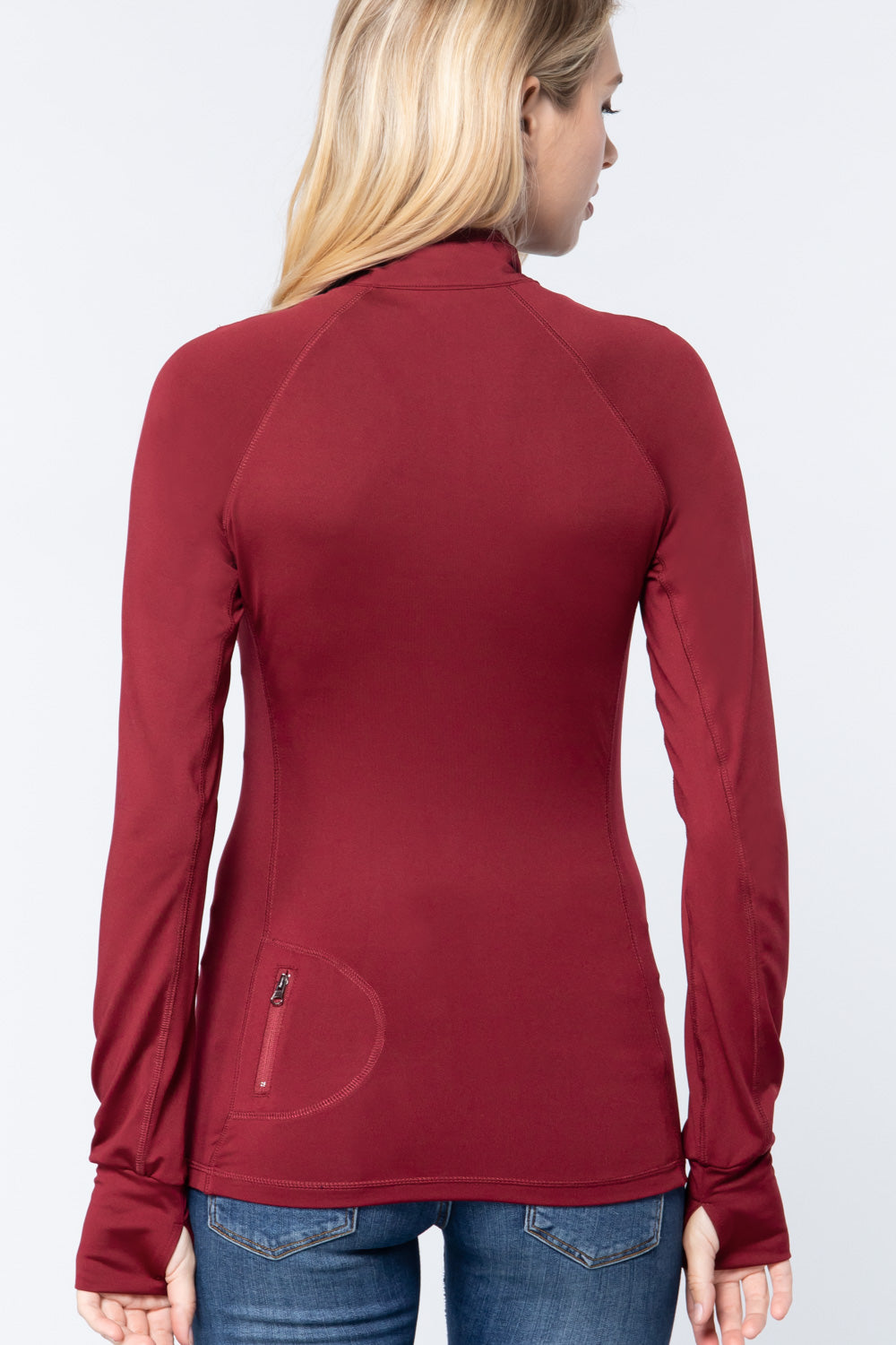 Women's Long Sleeve Zip Up Athletic Wear Sweater Work Out Jacket
