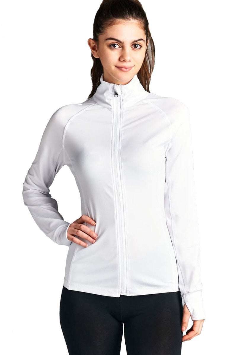 Women's Long Sleeve Zip Up Athletic Wear Sweater Work Out Jacket