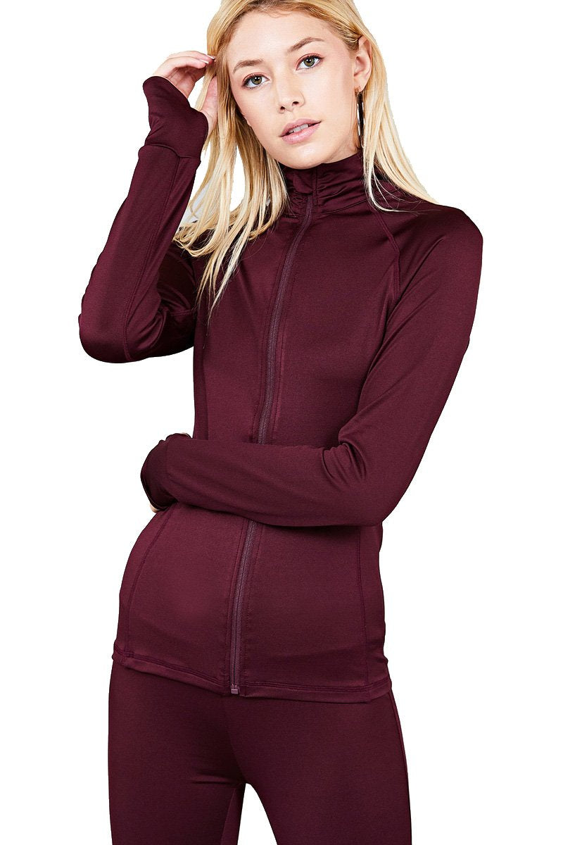 Women's Long Sleeve Zip Up Athletic Wear Sweater Work Out Jacket
