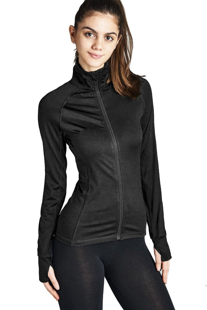 Women's Long Sleeve Zip Up Athletic Wear Sweater Jacket