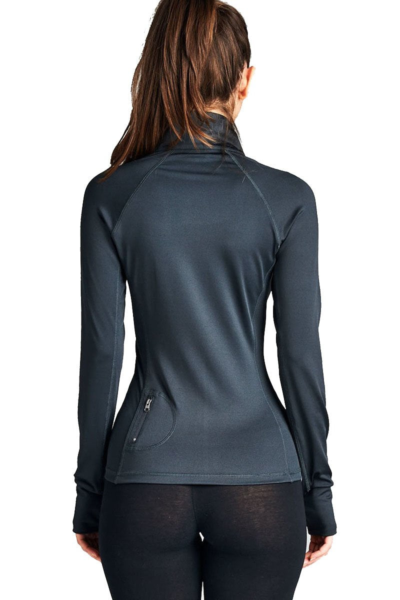 Women's Long Sleeve Zip Up Athletic Wear Sweater Jacket