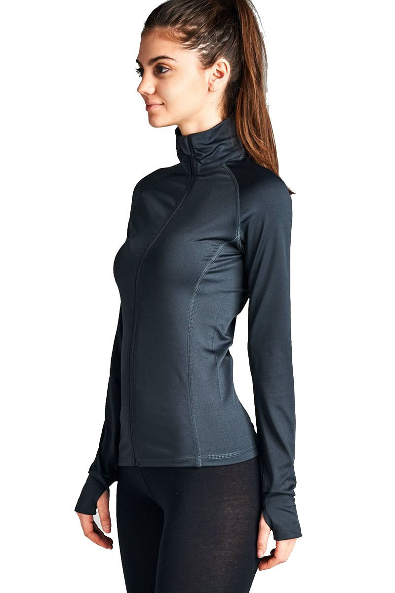 Women's Long Sleeve Zip Up Athletic Wear Sweater Jacket