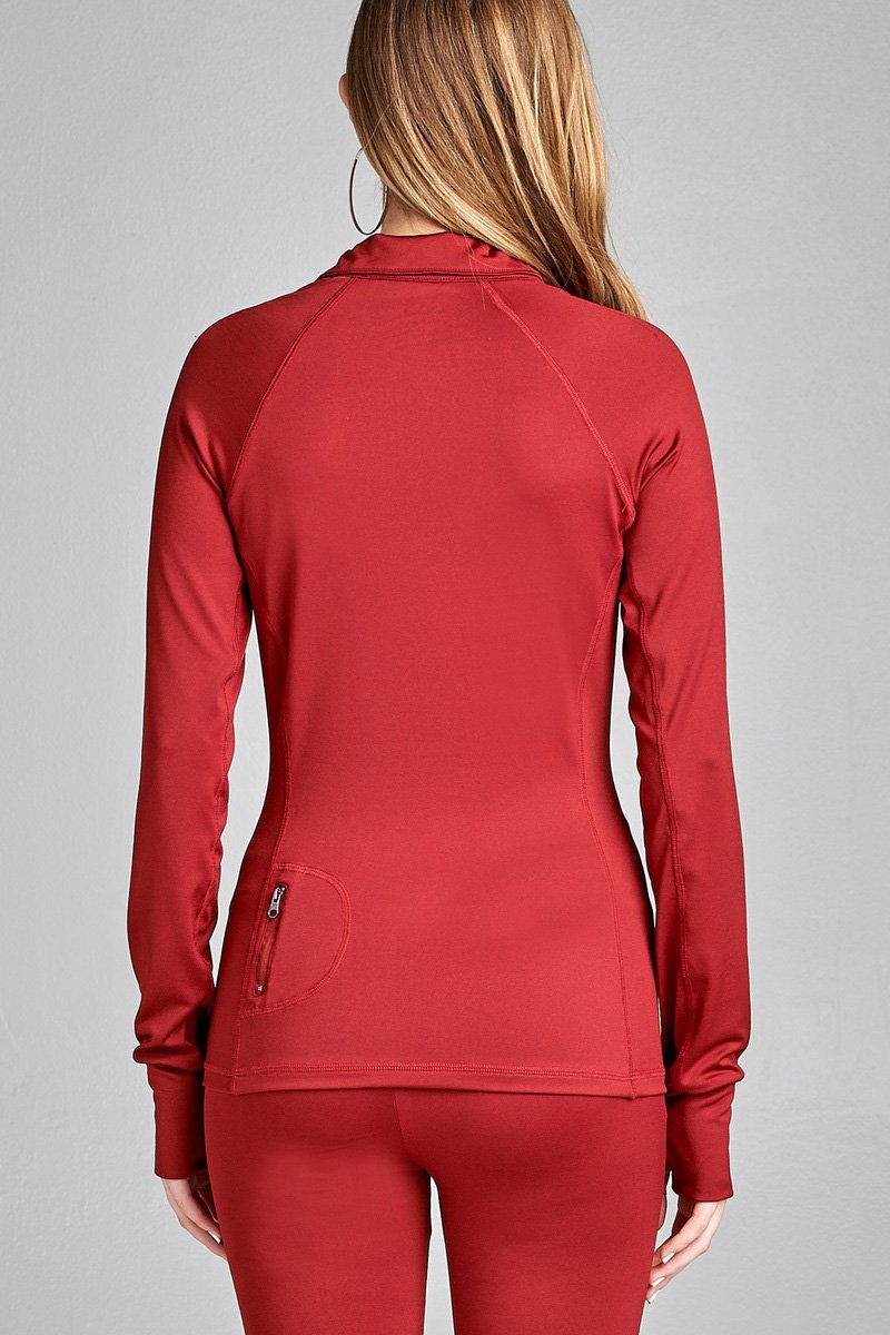 Women's Long Sleeve Zip Up Athletic Wear Sweater Jacket