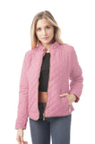 Women's Quilted Padding Jacket With Suede Piping Detail