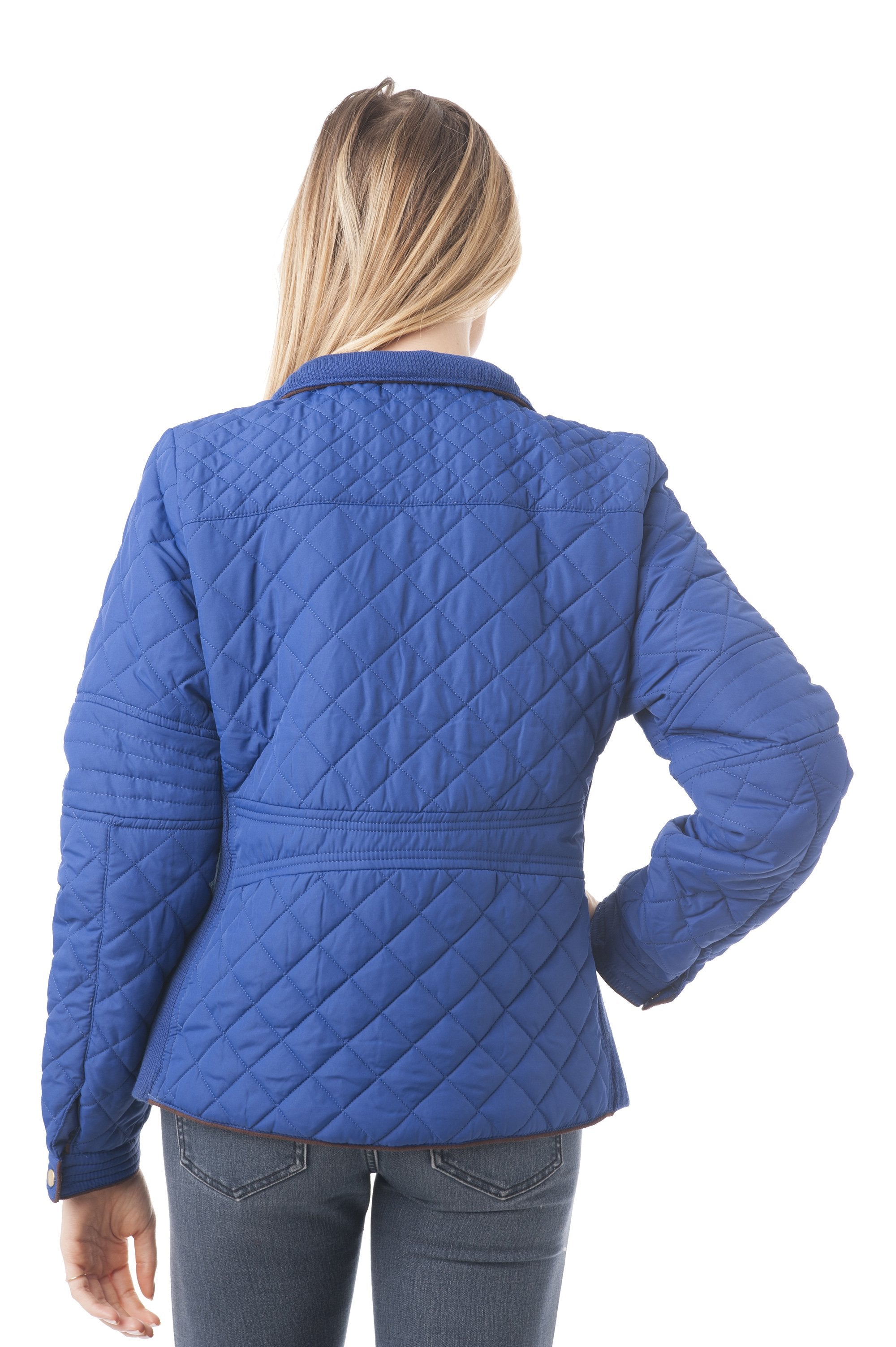 Quilted Padding Jacket With Suede Piping Detail