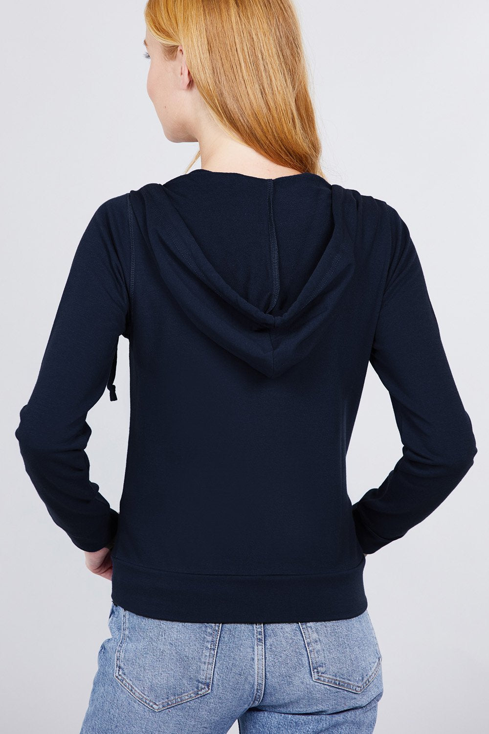 Long Sleeve Zipper French Terry Jacket with Kangroo Pocket