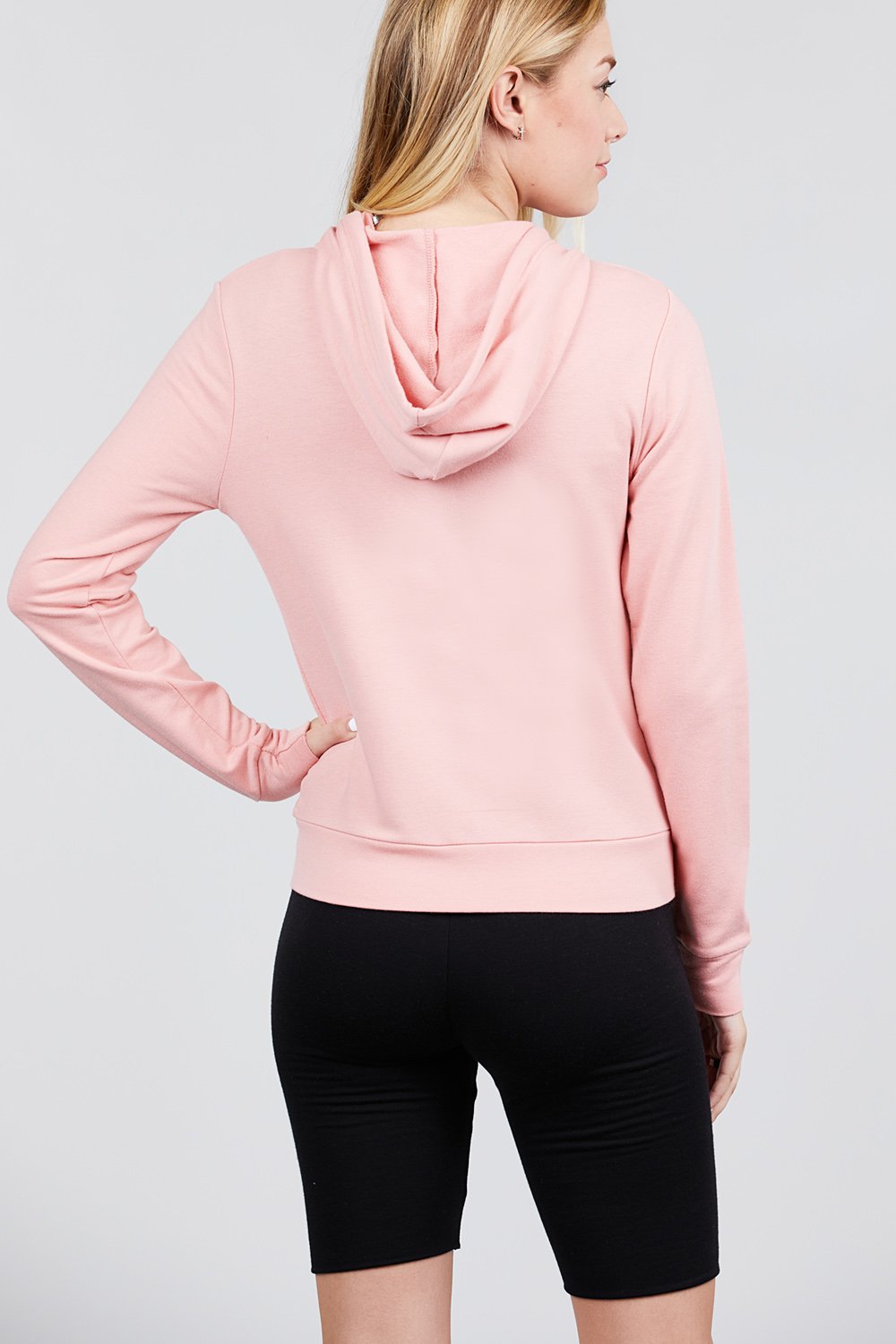 Long Sleeve Zipper French Terry Jacket with Kangroo Pocket