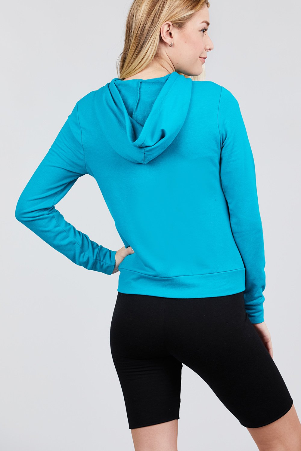 Long Sleeve Zipper French Terry Jacket with Kangroo Pocket