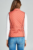 Khanomak Women's Faux Shearling Lined Quilted Padding Vest