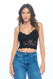 Women's Adjustable Spaghetti Strap Sexy Lace Crop Top
