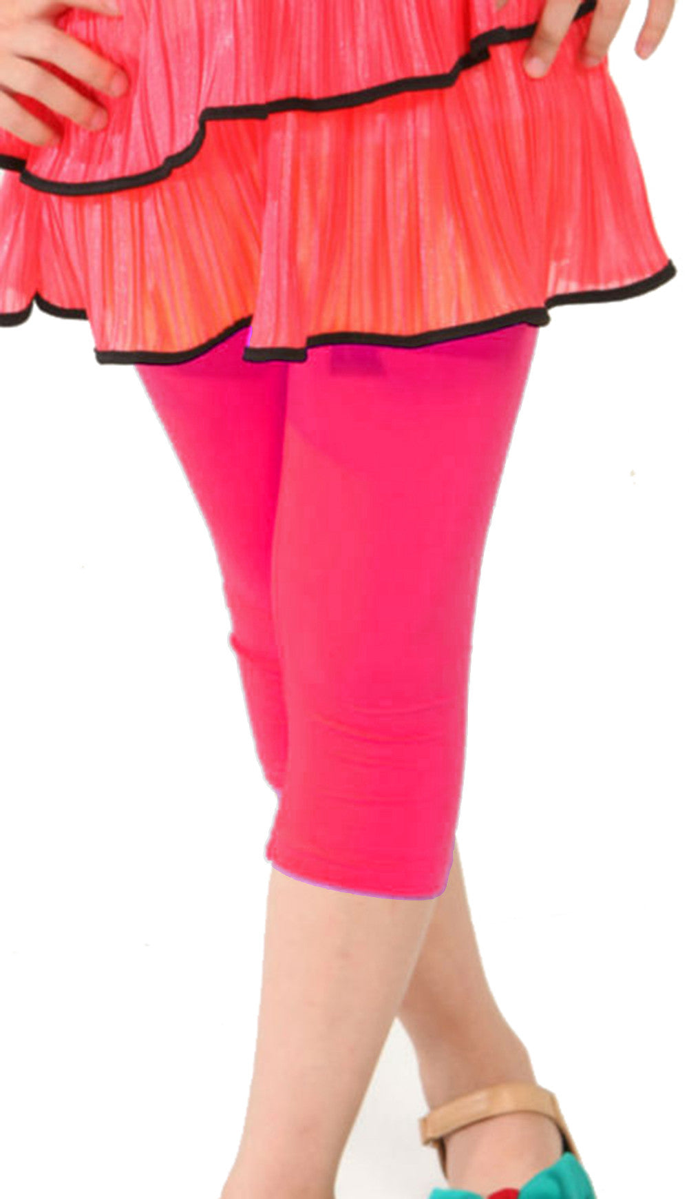 Khanomak Kids Girls Capris Crop Cotton Leggings