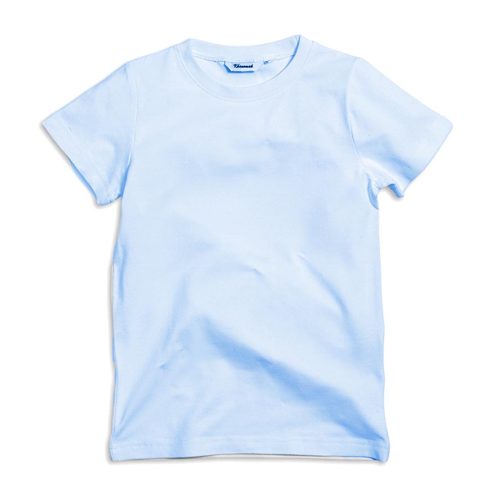 Khanomak Kids Girls Short Sleeve Solid Plain 100% Cotton Crew Neck T-shirts in Various Colors