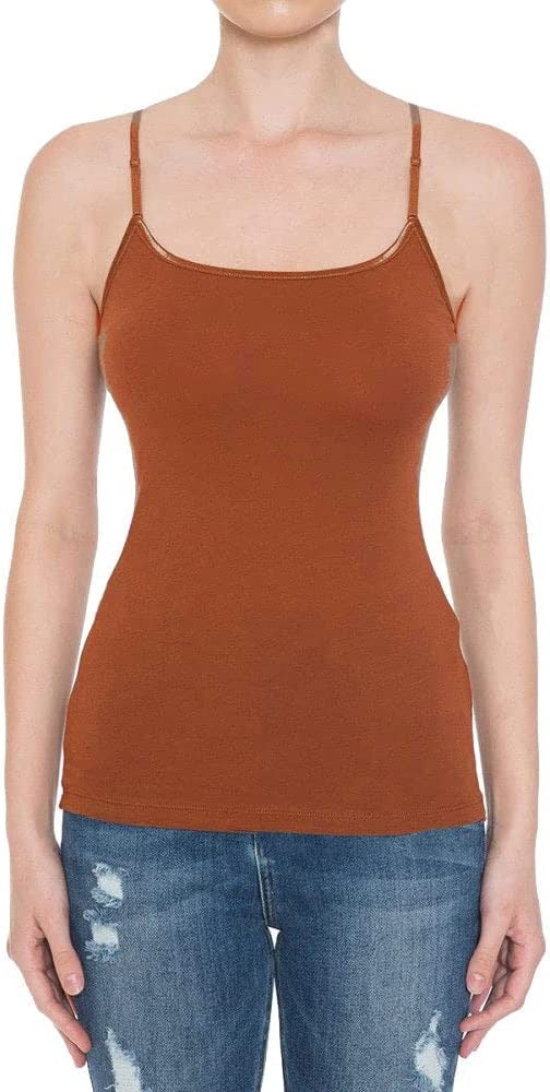 Women's Plus Size Camisole Tank Top with Built-In Shelf Bra & Adjustable Straps