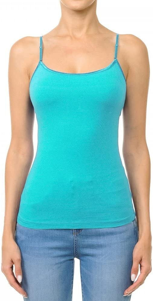 Women's Plus Size Camisole Tank Top with Built-In Shelf Bra & Adjustable Straps