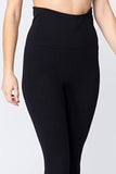 Women's Waist Banded Long Black Yoga Pants Small