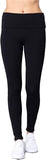 Women's Waist Banded Long Black Yoga Pants Small