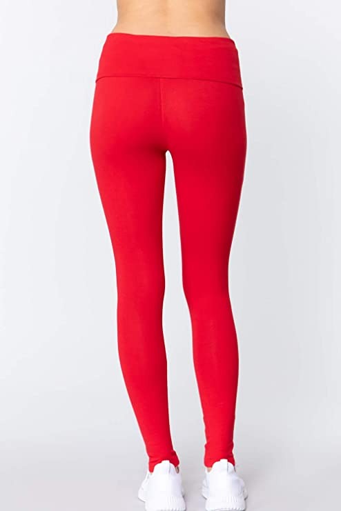 Women's Waist Banded Long Black Yoga Pants Small