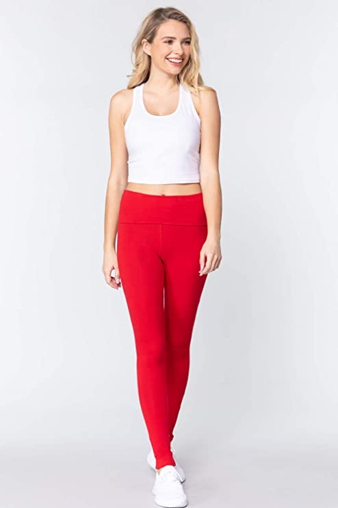 Women's Waist Banded Long Black Yoga Pants Small