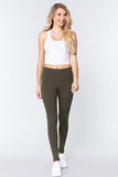 Women's Waist Banded Long Black Yoga Pants Small