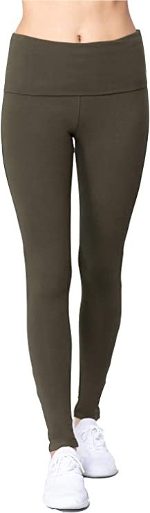 Women's Waist Banded Long Black Yoga Pants Small