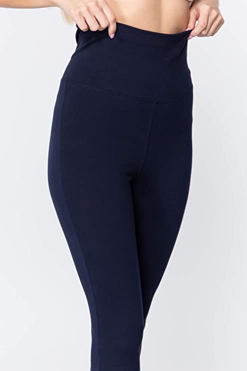 Women's Waist Banded Long Black Yoga Pants Small