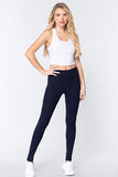 Women's Waist Banded Long Black Yoga Pants Small