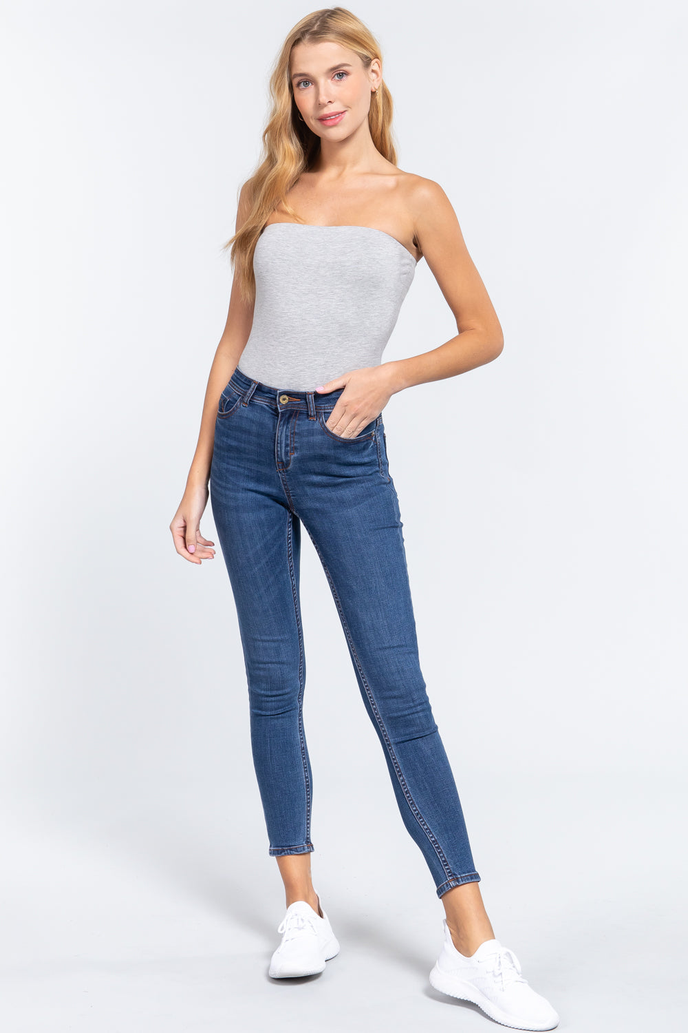 Women's Cotton Strapless Sexy Tube Bodysuit