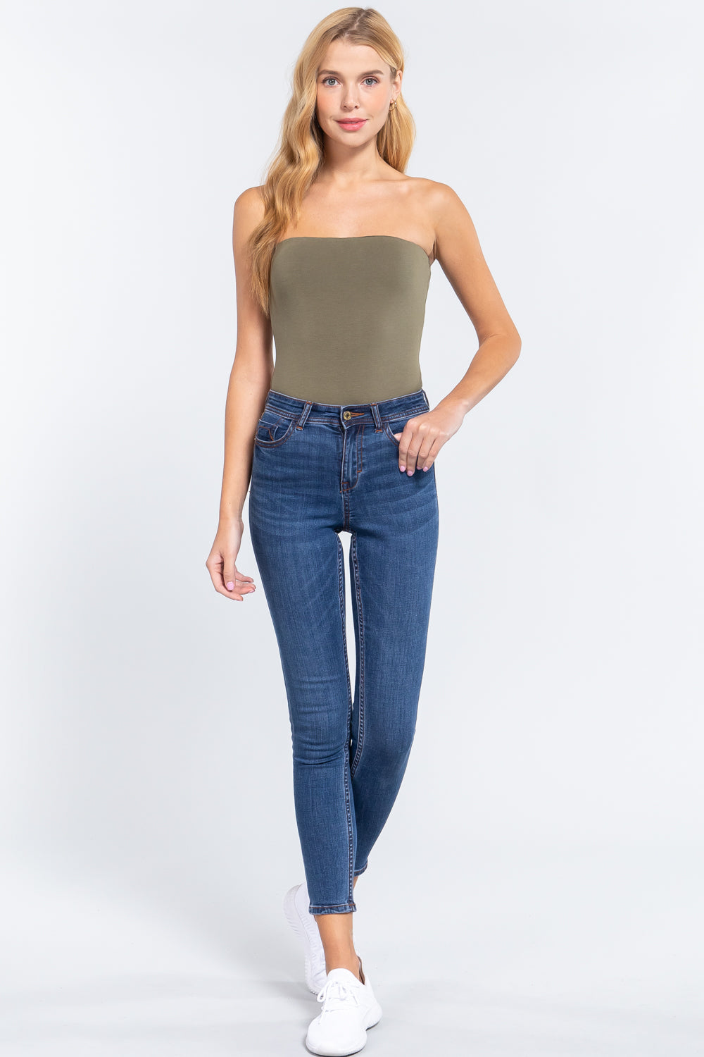 Women's Cotton Strapless Sexy Tube Bodysuit