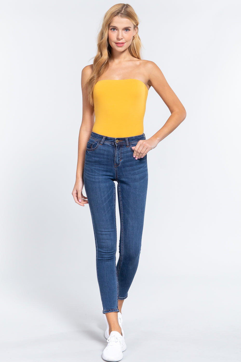 Women's Cotton Strapless Sexy Tube Bodysuit