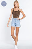 Women's V-Neck Leopard Seamless Cami Bodysuit