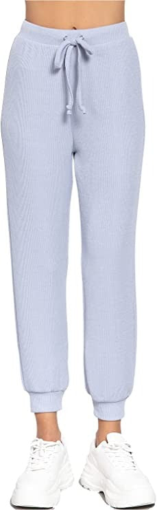 Women's  Waist String Detail Hacci Long Pants