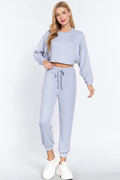 Women's  Waist String Detail Hacci Long Pants