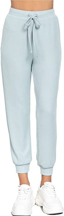 Women's  Waist String Detail Hacci Long Pants