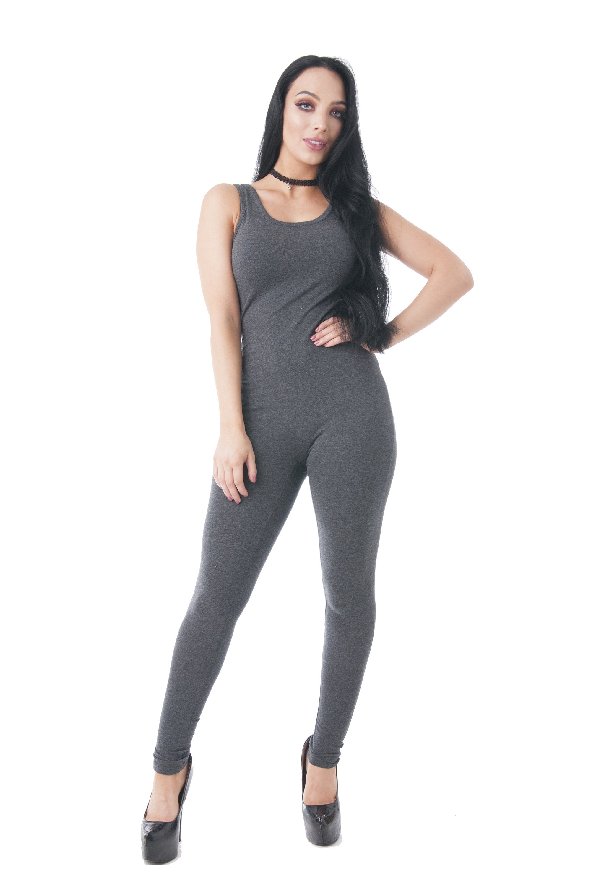 Sleeveless Solid Scoop-Neck Bodycon Jumpsuit
