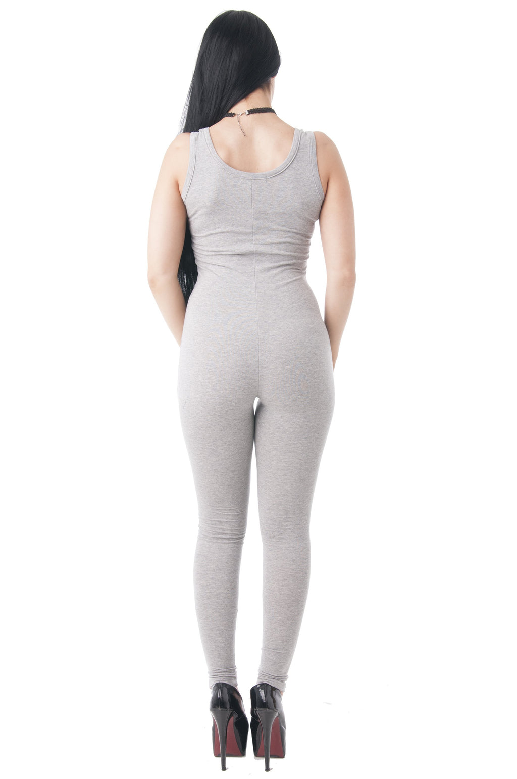 Sleeveless Solid Scoop-Neck Bodycon Jumpsuit