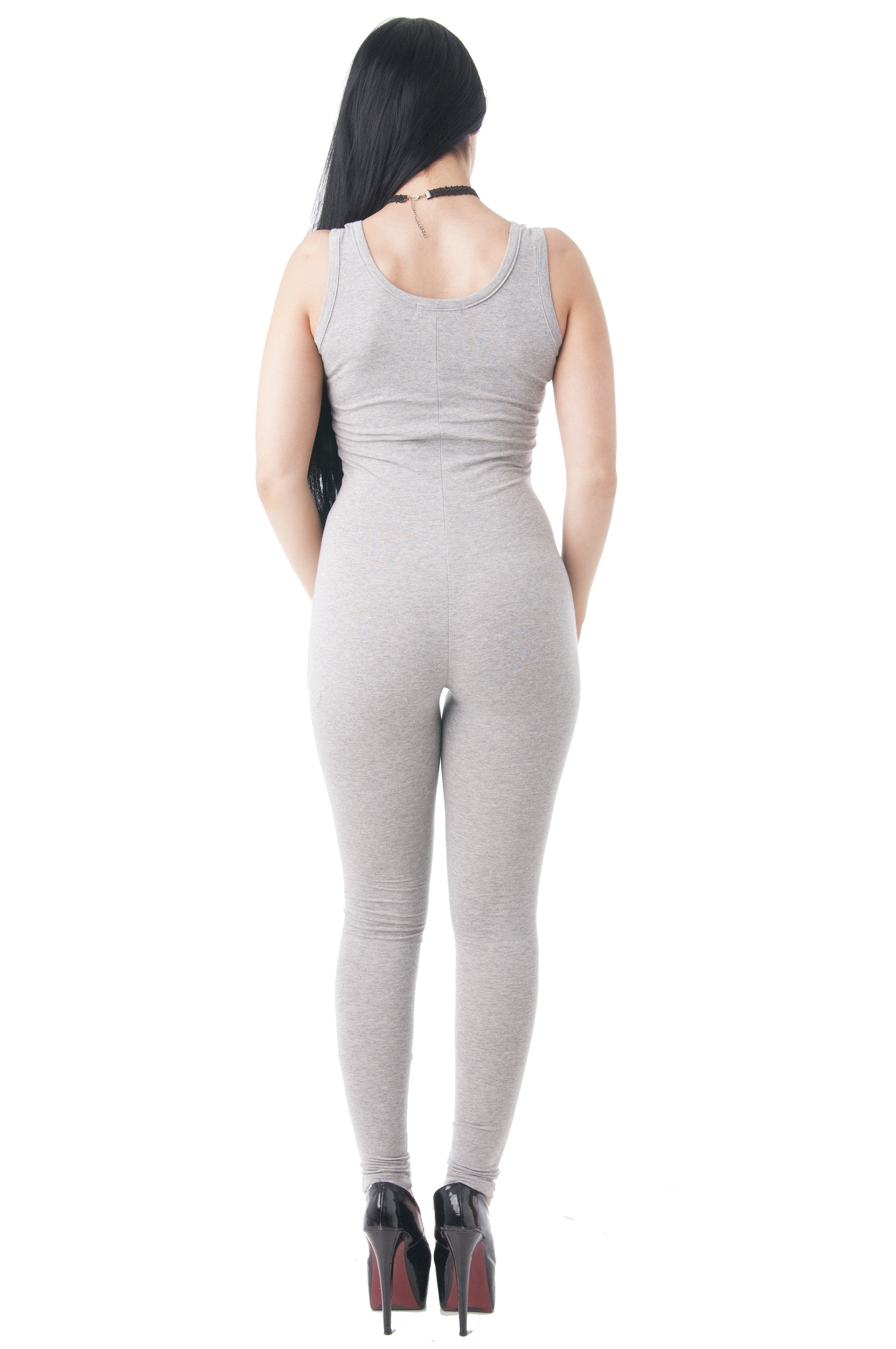 Sleeveless Solid Scoop-Neck Bodycon Jumpsuit