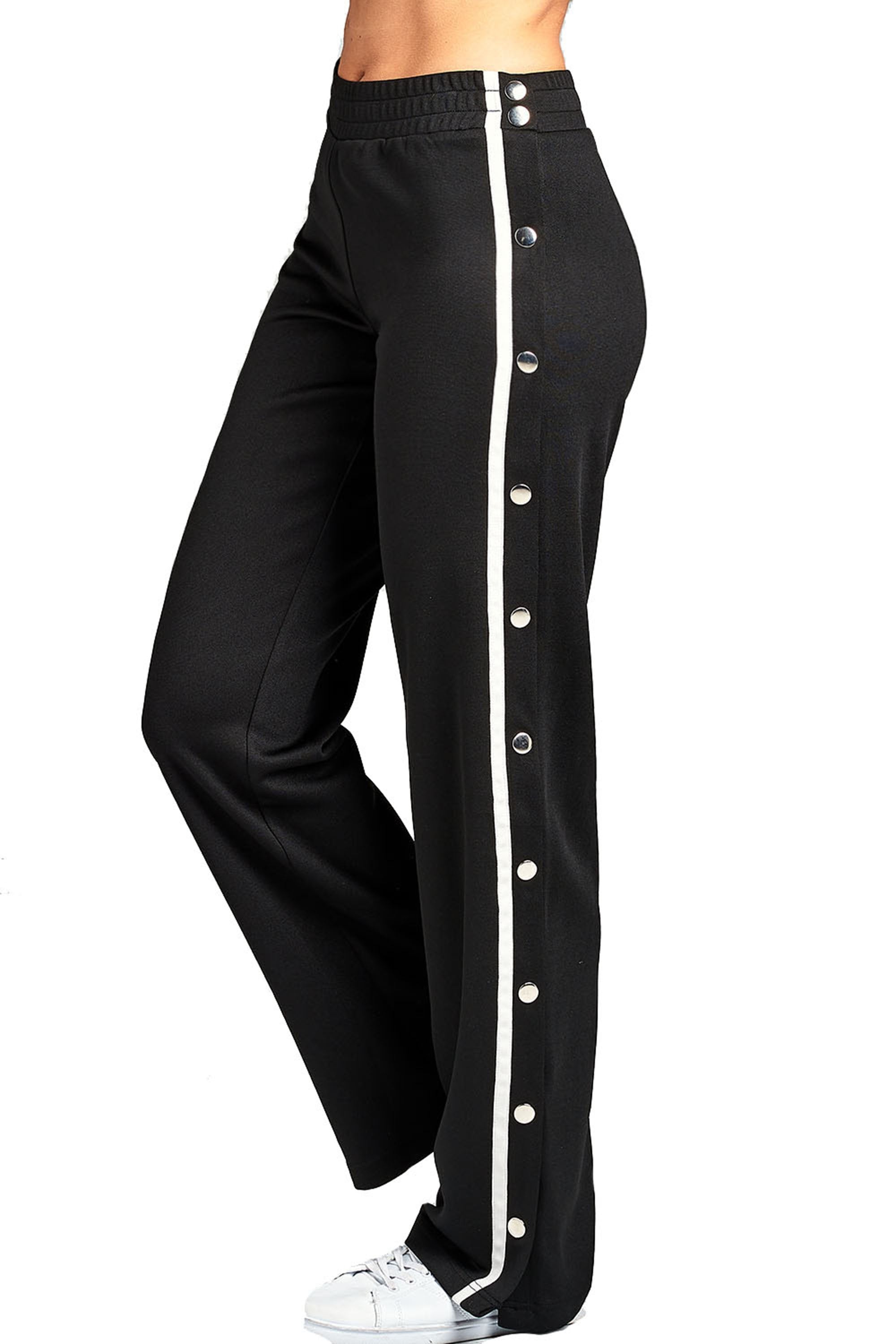 Wide Leg Tear Away Track Pants Womens High Waist Wide Leg